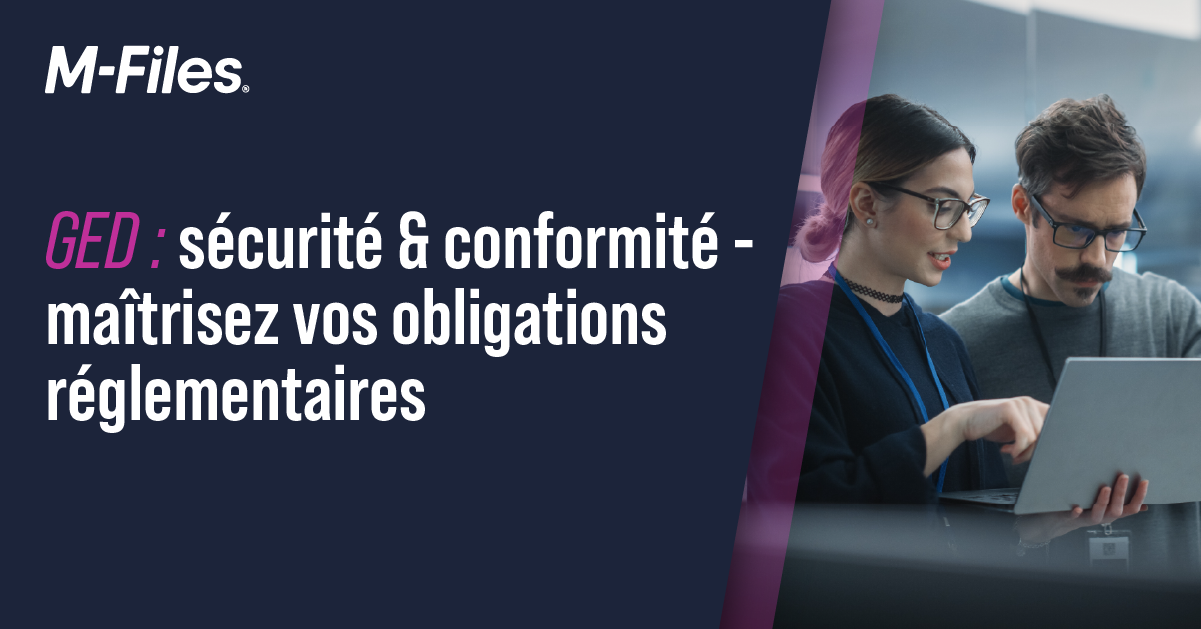 Graphique illustrant la gestion des documents de conformité M-Files